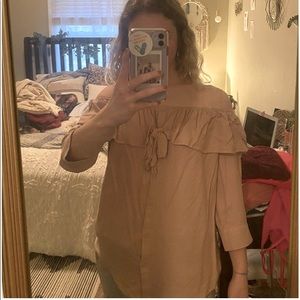 Pink off the shoulder blouse